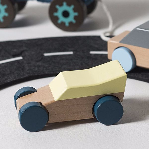 Sebra - Wooden racecar - yellow - Toy Car - Bmini | Design for Kids