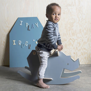 Sebra - Wooden rockinghorse - I Rock - cloud blue/grey - Toy rocking - Bmini | Design for Kids