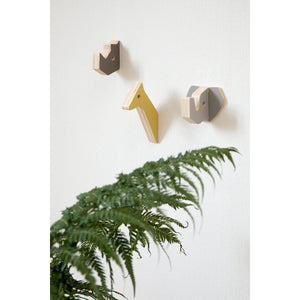 Sebra - Wooden wall hooks - rhino and friends - Warm Grey - Wall hook - Bmini | Design for Kids