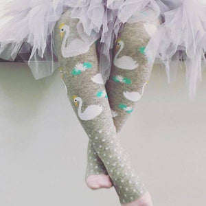 Billy Loves Audrey - Tights - Swan - Socks & Tights - Bmini | Design for Kids