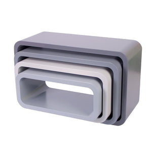 Sebra - Storage units - Oval - Set of four - Matte grey - Storage - Bmini | Design for Kids