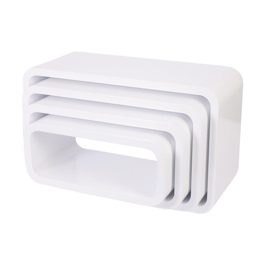 Sebra - Storage units - Oval - Set of Four - Matte White - Storage - Bmini | Design for Kids