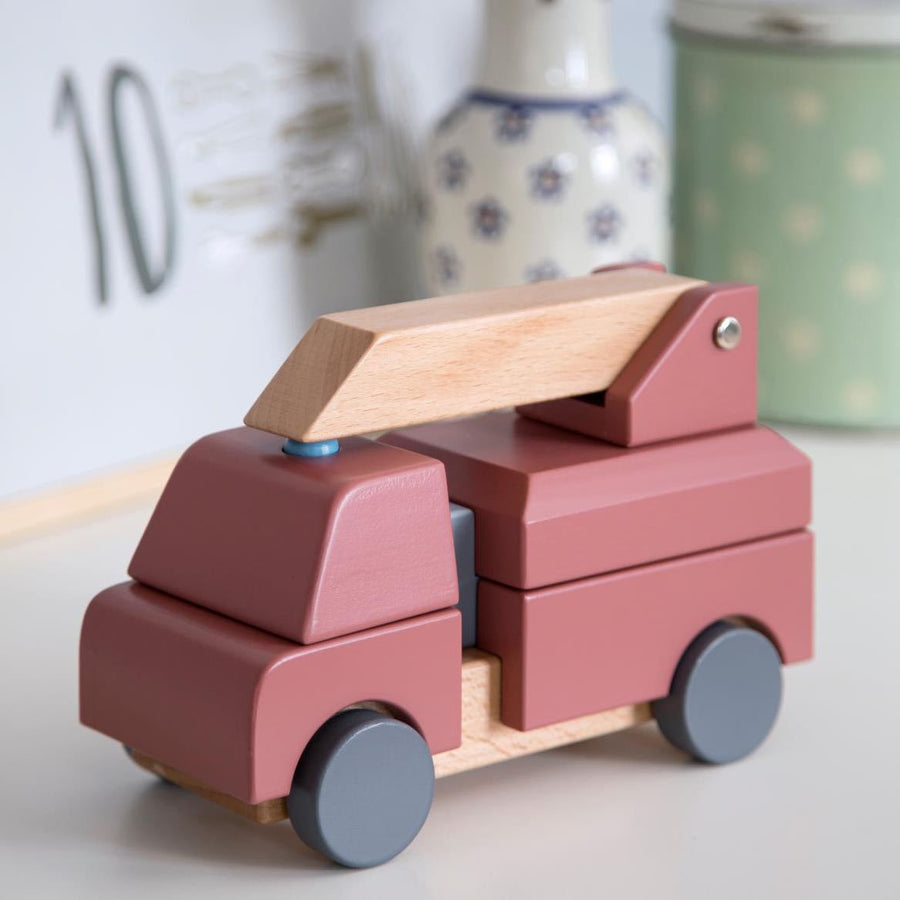 Sebra - Stacking toy - Wooden fire truck - Toy Car - Bmini | Design for Kids