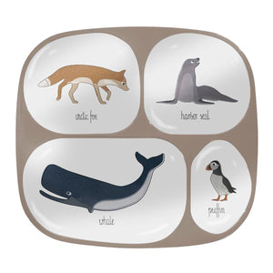 Sebra - Melamine plate - 4 rooms - Arctic Animals - Eat - Bmini | Design for Kids
