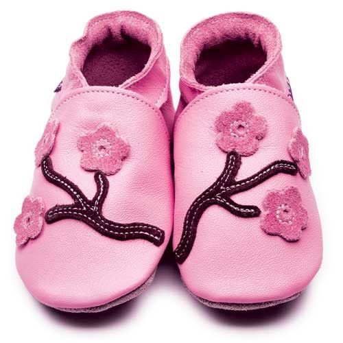 Baby shoes Cherry Blossom (Pink/Chocolate) - Inch Blue - Shoes - Bmini | Design for Kids