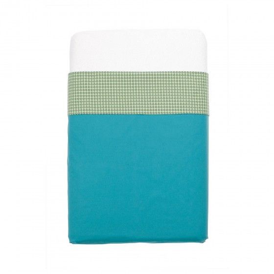 Mundo Melocoton - Aqua blue cot sheets (120x150) - Bedding - Bmini | Design for Kids