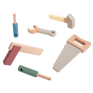 Sebra - Wooden tool set - Warm grey - 6 pcs