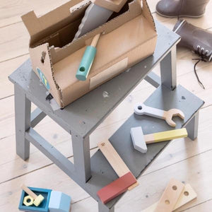 Sebra - Wooden tool set - Warm grey - 6 pcs
